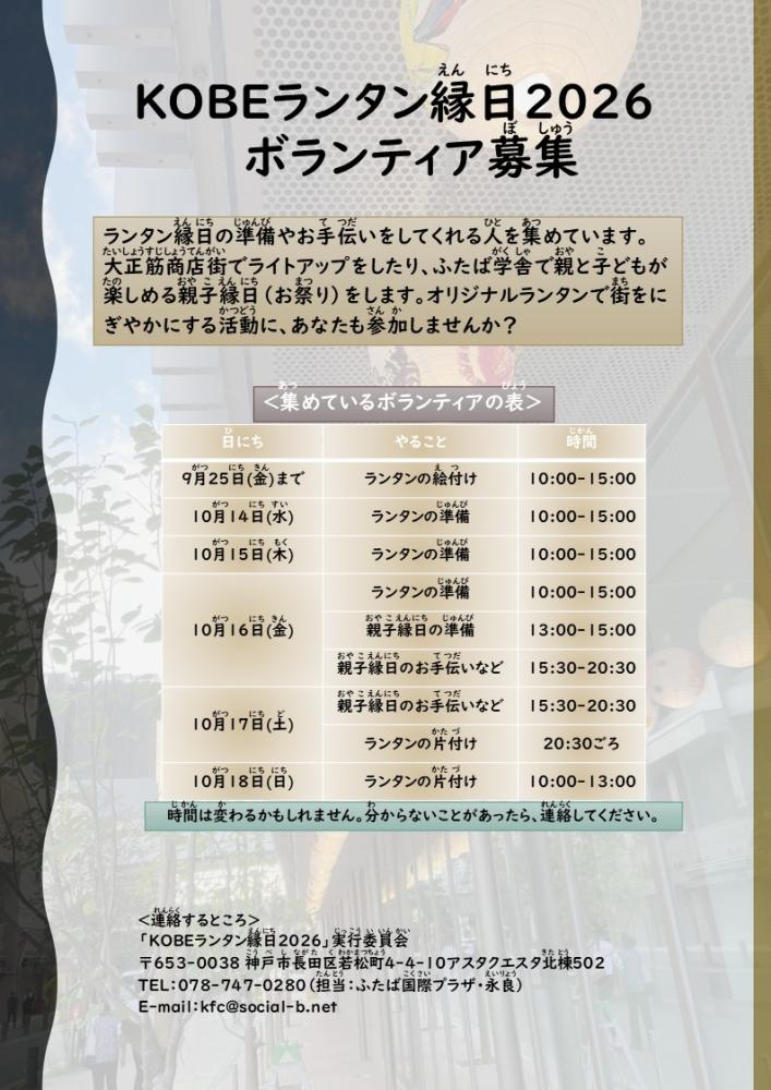 KOBEランタン縁日2026ボランティア募集