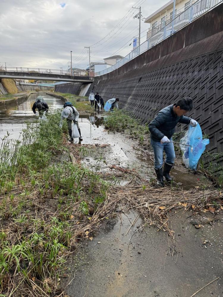 神戸市垂水区の福田川流域4か所での川のクリーン活動