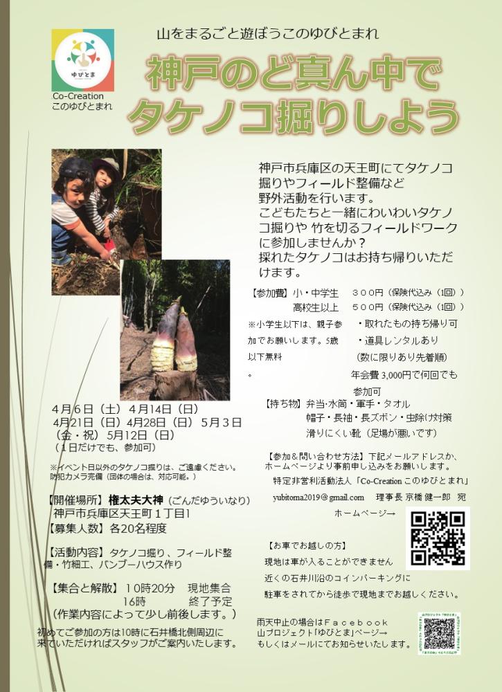 神戸のど真ん中で タケノコ掘りしよう